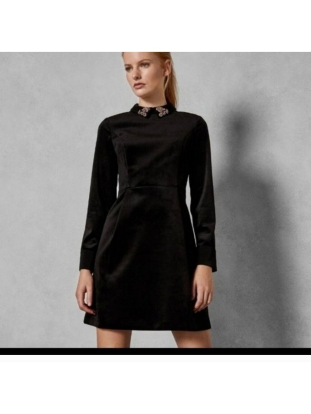 Ted Baker Alava Velvet Long Sleeve Dress